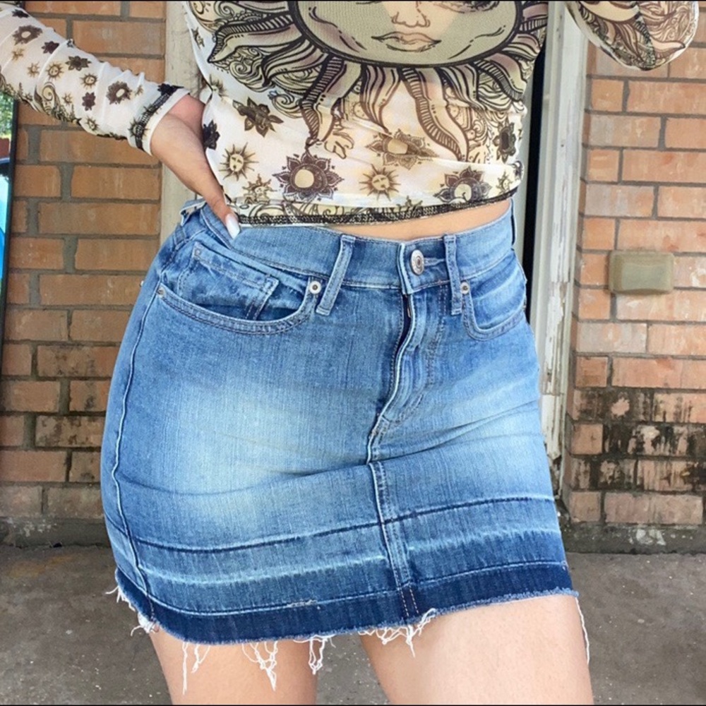 Jean mini skirt